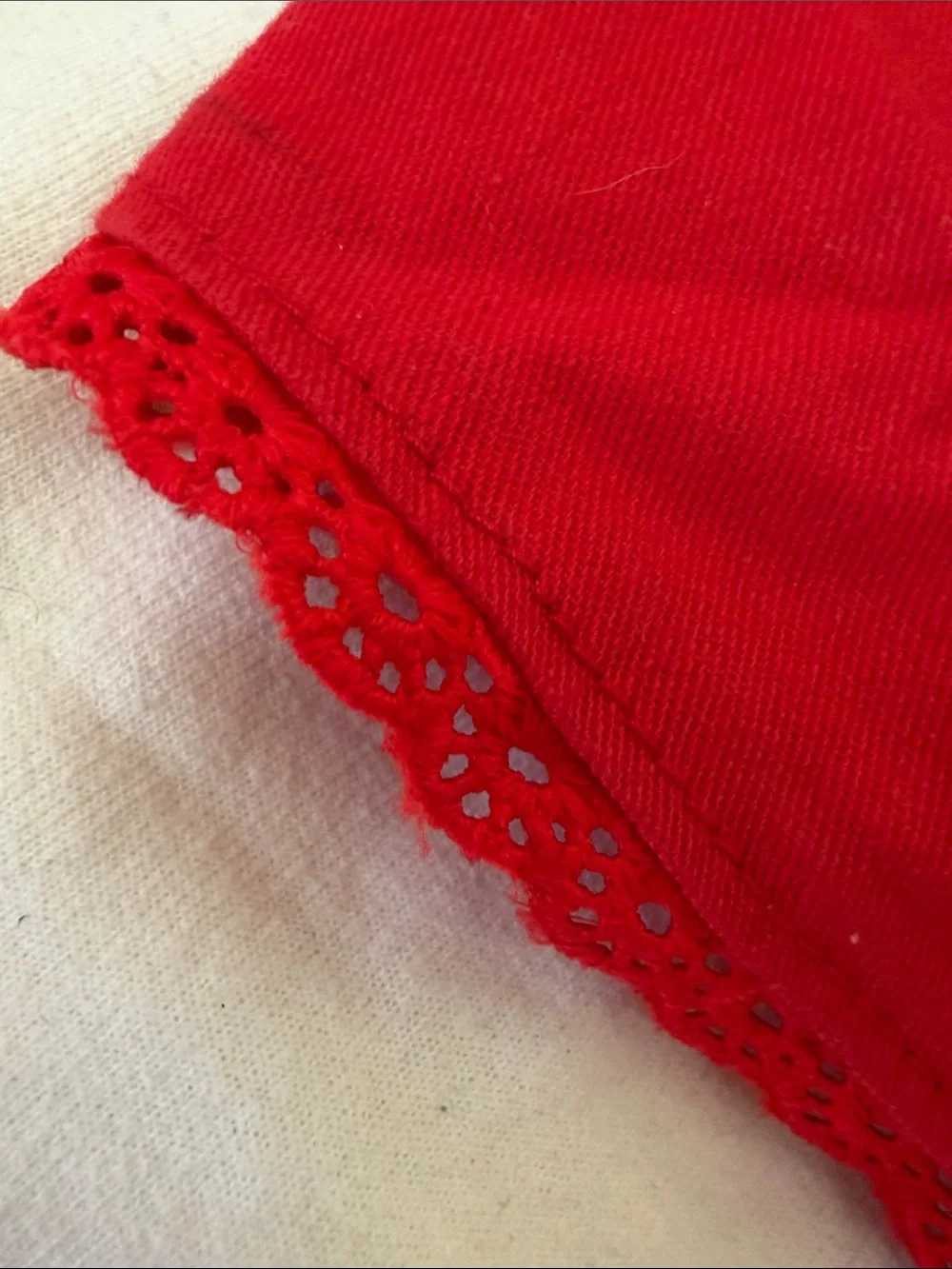 OshKosh B'gosh Red Girls' Lace-Trim Denim Shorts